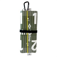 ワイドタイプのフィッシングメジャー【計測に便利なノギス式（アクリル板ゼロ合わせ/スライド式ピンライン）】(カーキ)